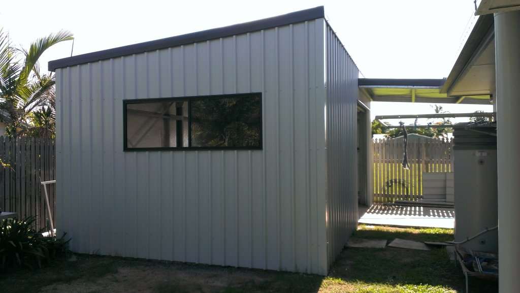 Glass sliding windows on a Bryland shed