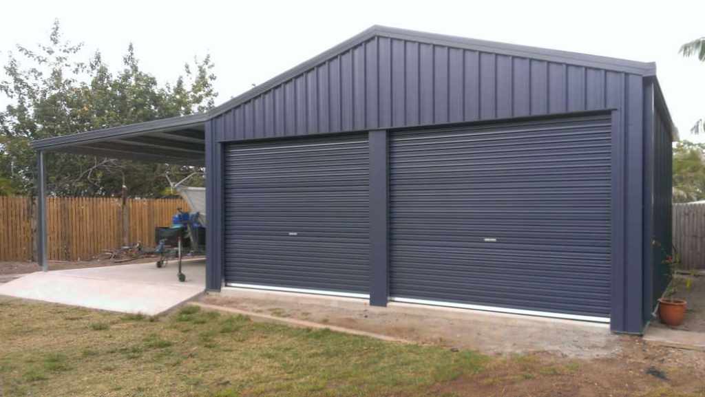 Charcoal Gable Shed with Carport Combo - Shed by Bryland Sheds Townsville